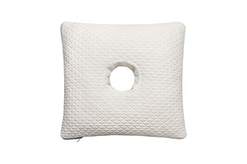 Pillow with Ear Hole Memory Foam Travel Pillow for Ear Pain and CNH (Bonus 2 Pillowcases) ( Size -15 x 14 x 4 inches ) - M.B. Leaf
