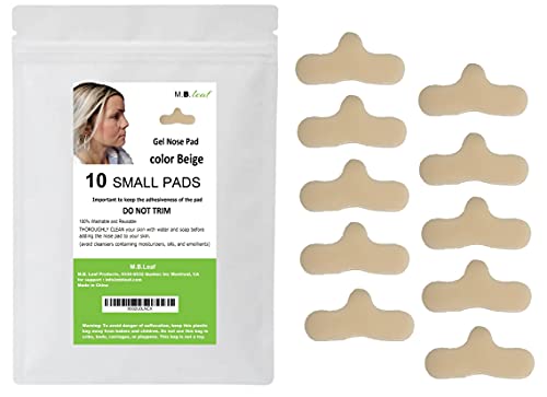 10 Pack CPAP Gel Nose Pads - Nasal Pads for Mask  Color Beige (Small) - M.B. Leaf