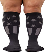 Super Wide Socks With Non-Skid Grips for Lymphedema (Color: Back XXX-Large-3X-Large-Big)