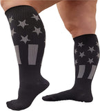 Super Wide Socks With Non-Skid Grips for Lymphedema (Color: Back XXX-Large-3X-Large-Big)