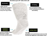 3 Pairs of Super Wide Socks With Non-Skid Grips for Lymphedema (Color: Back, White, Grey Mustard, XXX-Large-3X-Large-Big)