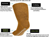 3 Pairs of Super Wide Socks With Non-Skid Grips for Lymphedema (Color: Back, White, Grey Mustard, XXX-Large-3X-Large-Big)