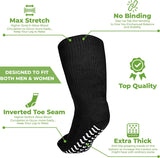 3 Pairs of Super Wide Socks With Non-Skid Grips for Lymphedema (Color: Back, White, Grey Mustard, XXX-Large-3X-Large-Big)