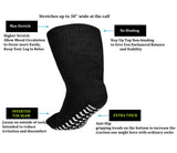 3 Pairs of Super Wide Socks With Non-Skid Grips for Lymphedema (Color: Back, White, Grey Mustard, XXX-Large-3X-Large-Big)