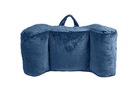 Back Support Reading Sit Up Bed Rest Pillow Shredded Memory Foam (Blue, Medium) - M.B. Leaf