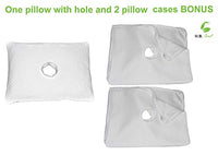 Ear Pillow with Ear Hole Memory Foam for Ear Pain (Bonus 2 Pillowcases) (Size - 20 x 14 x 3 inches). - M.B. Leaf