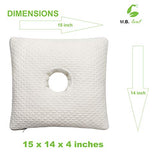 Pillow with Ear Hole Memory Foam Travel Pillow for Ear Pain and CNH (Bonus 2 Pillowcases) ( Size -15 x 14 x 4 inches ) - M.B. Leaf