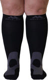 Plus Size Medical Compression Socks 20-30 mmHg Extra Wide Plus Size Unisex Bariatric Support Compression Stockings - Edema, Varicose Veins, Lymphedema - A601BL8 Black XXXXX-Large - M.B. Leaf