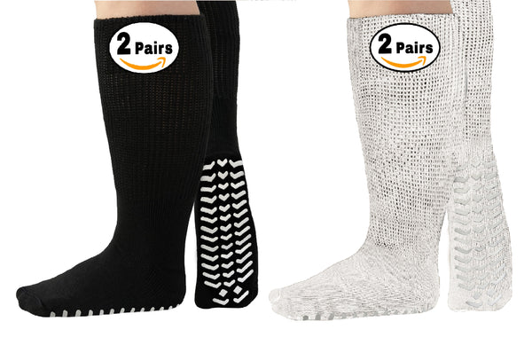 Extra Wide Socks for Swollen Feet,Bariatric Socks, Non Slip Cast Sock  Diabetic Edema Hospital Oversized Anti-Slip Sock