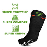 3 Pairs of Super Wide Socks With Non-Skid Grips for Lymphedema (Color: Back, White, Grey Mustard, XXX-Large-3X-Large-Big)